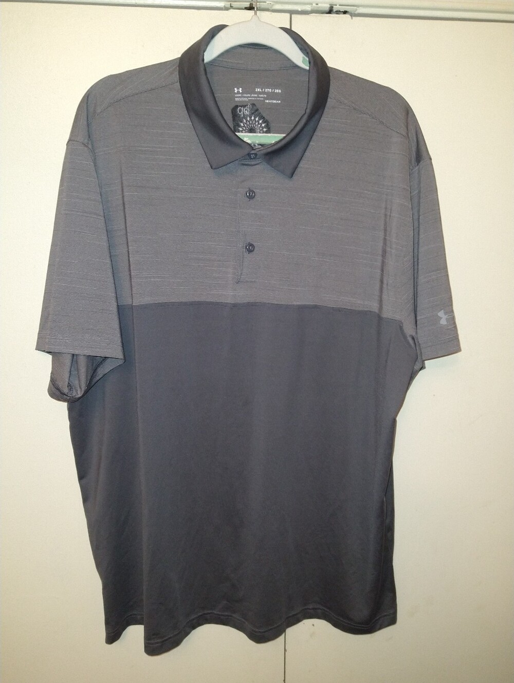Under Armour Loose Heatgear Short Sleeve Polo Shirt Men's sz 2XL BP Logo